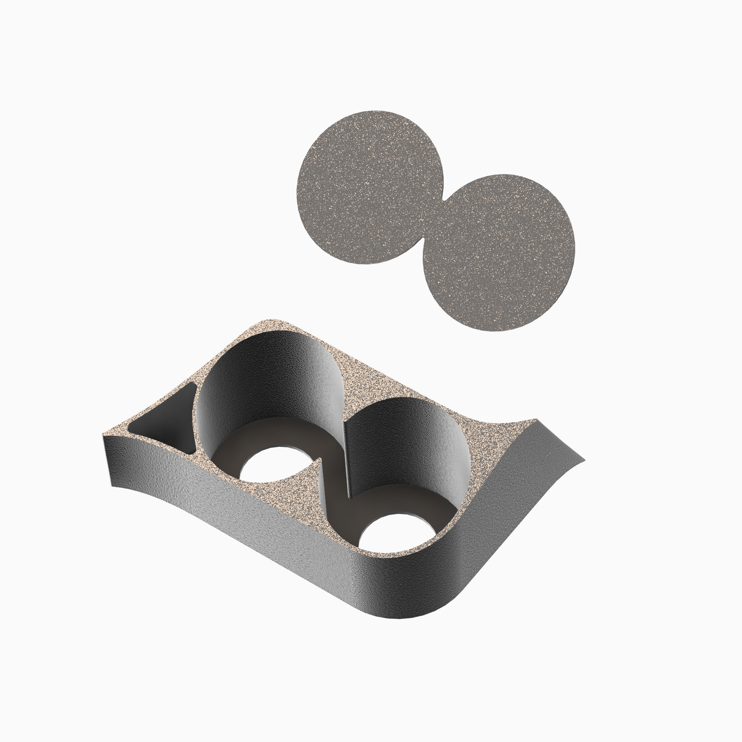 Becherhalter 2-teilig für verschiedene Fahrzeuge.