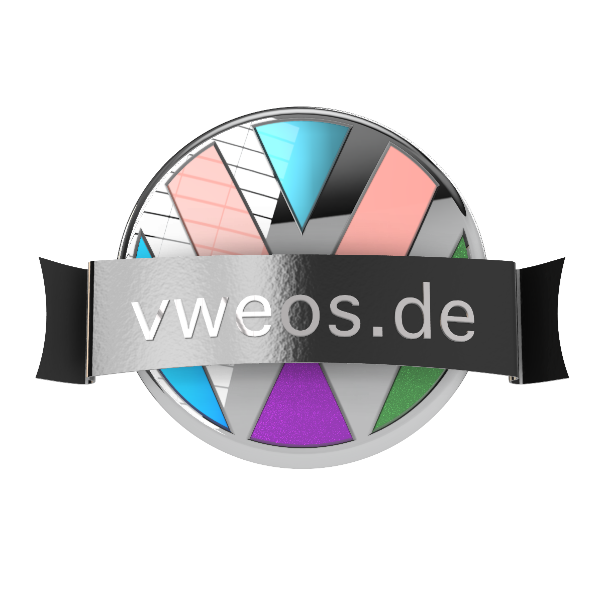 VW Front-Emblem-Blende "Innenliegend" – Handlackiert in Originalfarbtönen (Teilenummer 3G0 853 601 B)