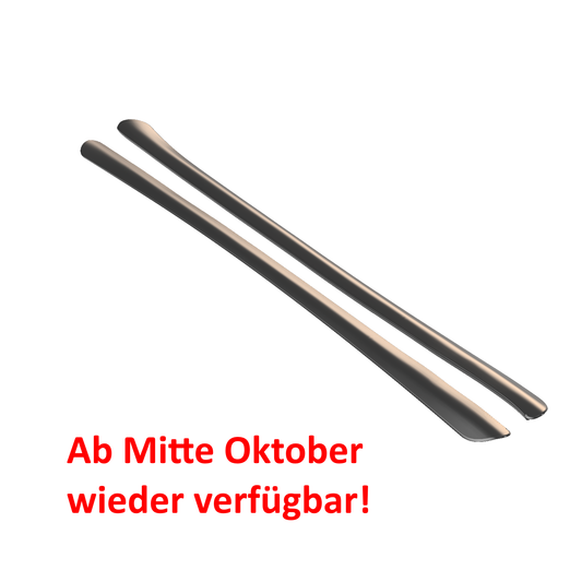 2 Stück Schwarze Abdeckschienen für VW Eos Türverkleidung – Abdeckungen auf ablösende Kunstleder-Beschichtung "Achtung: neue Exemplare voraussichtlich erst Mitte Oktober wieder verfügbar".